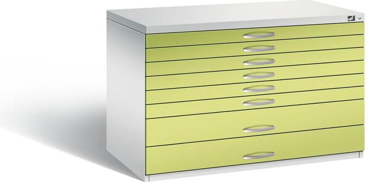 Immagine prodotto C+P Archivio per disegni, UNI A1, 8 cassetti, altezza 760 mm, grigio chiaro /