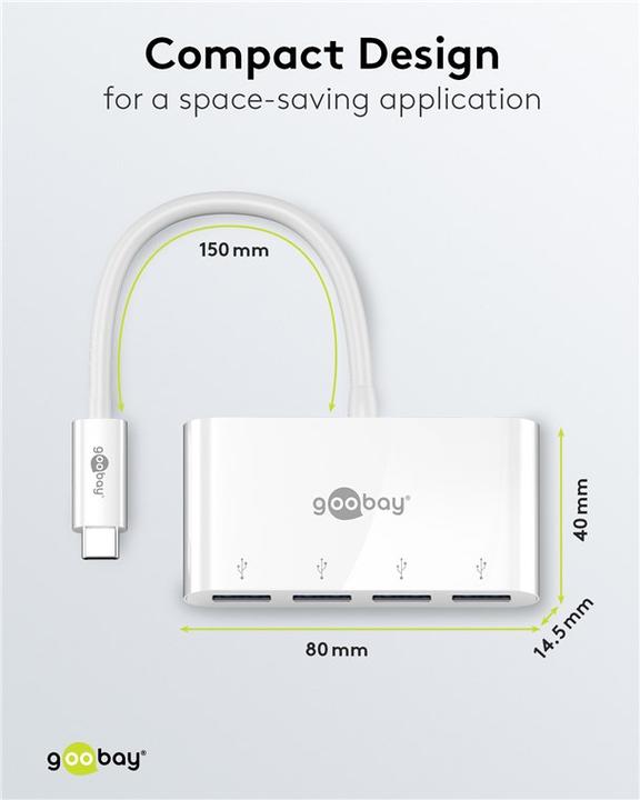 Actual product image Goobay 4-fold USB-C Multiport (USB-C, 4 Ports)