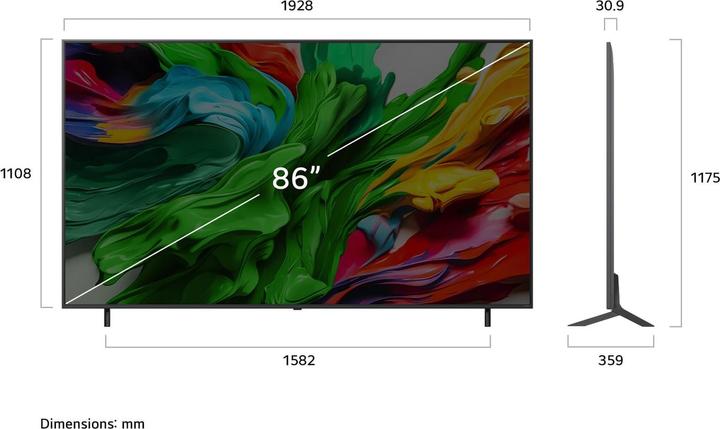 Produktbild LG 86QNED85A6C (86", QNED85, QNED, 4K, 2025)