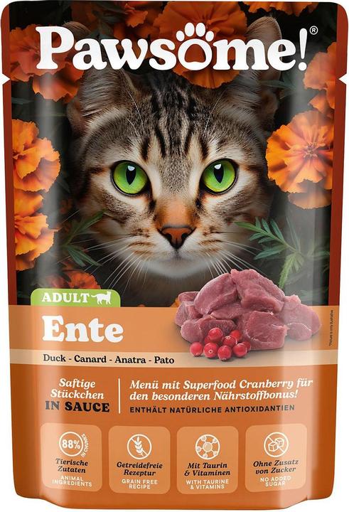 Produktbild Pawsome Adult Ente 85g (Adult, 28 Stk., 85 g)