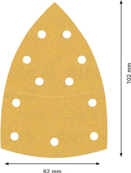 Actual product image Bosch Professional Zubehör Expert C470 Sandpaper with 11 holes for multi-sander, 102 x 62 mm, 93 mm, G 180, 10 pcs. (180)