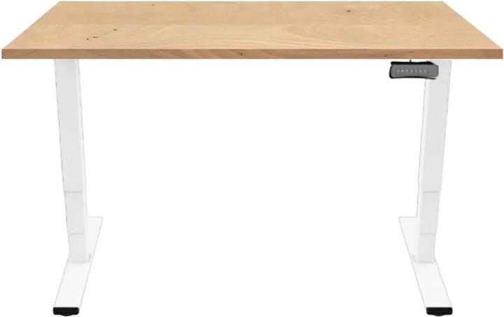 Actual product image Contini Office table 160cm, height adjustable - white/maple (160 x 80 x 130 cm)