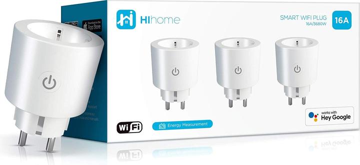 Productafbeelding Hihome WiFi Smart Plug 16A med Energimåler - 3-Pak