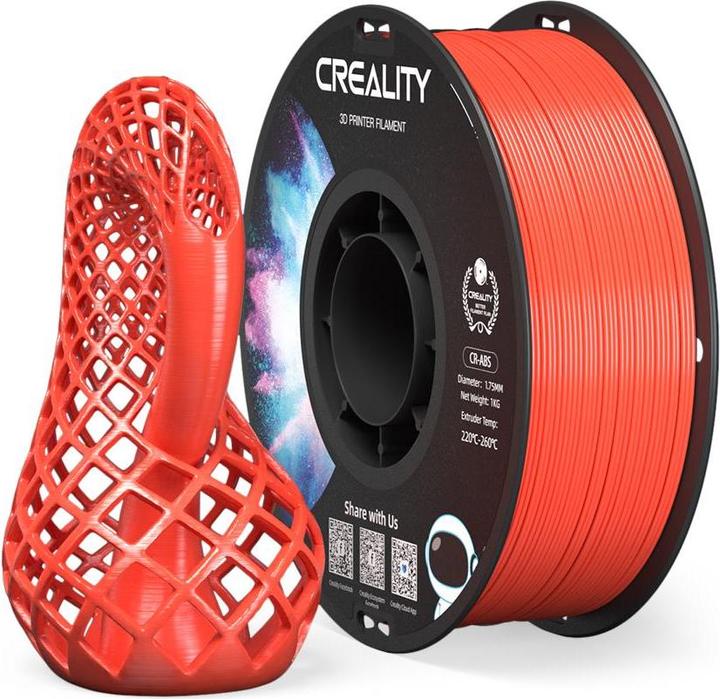 Actual product image Creality Filament ABS, Red, 1.75 mm, 1 kg (ABS, 1.75 mm, 1000 g, Red)