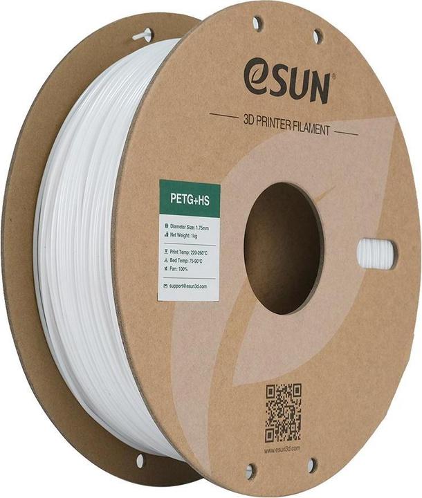eSUN EPETG+HS 1.75mm SOLID WHITE 1kg (PETG, 1.75 mm, 1000 g, White)