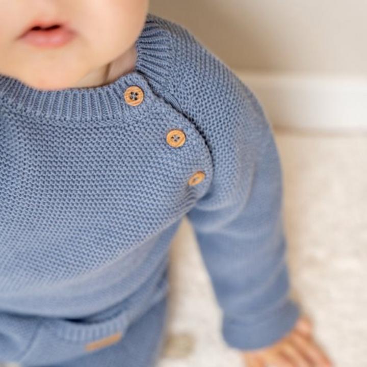 Actual product image Little Dutch Romper suit knitted blue (74)