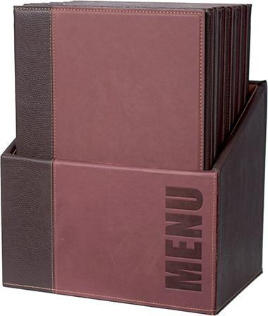 Securit Cartella portamenu TRENDY, A4, rosso vino, confezione da 20 pezzi
