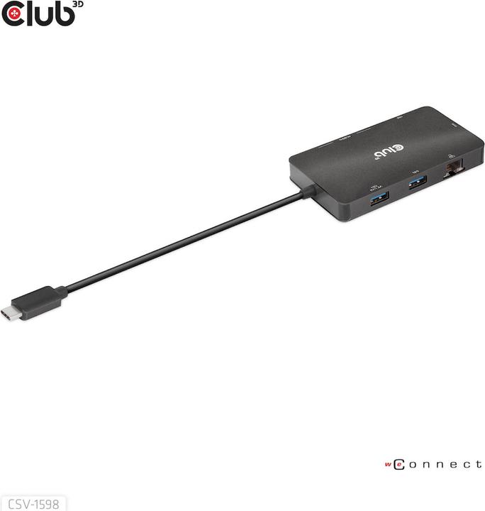 Productafbeelding Club 3D Club3D USB 7-in-1 Hub USB-C > 2xDP/2xUSB/2xUSB-C (USB-C, 7 Havens)