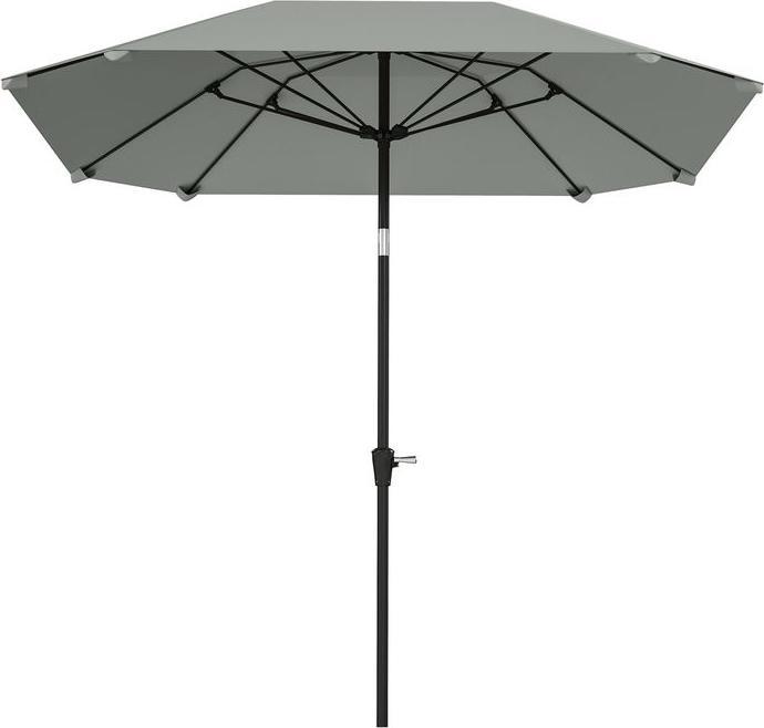 Produktbild Swisshandel24 Sonnenschirm Ø233 cm, Knickfunktion, achteckig, Dunkelgrau (2.33 m)