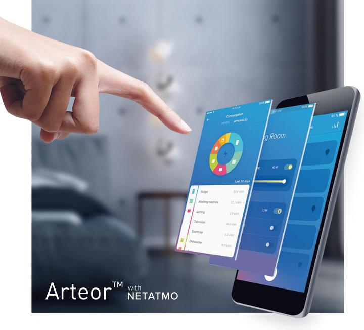 Actual product image Legrand Arteor with Netatmo wireless wall transmitter for roller shutter