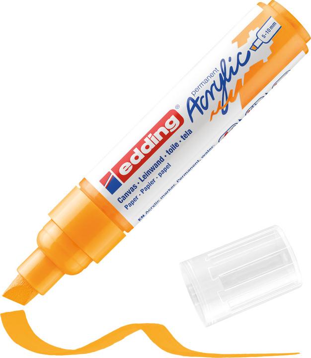Produktbild Edding Acrylmarker (Enzianblau, Sonnengelb, Verkehrsgelb, Türkis, Telemagenta, 10 mm, 5 x)