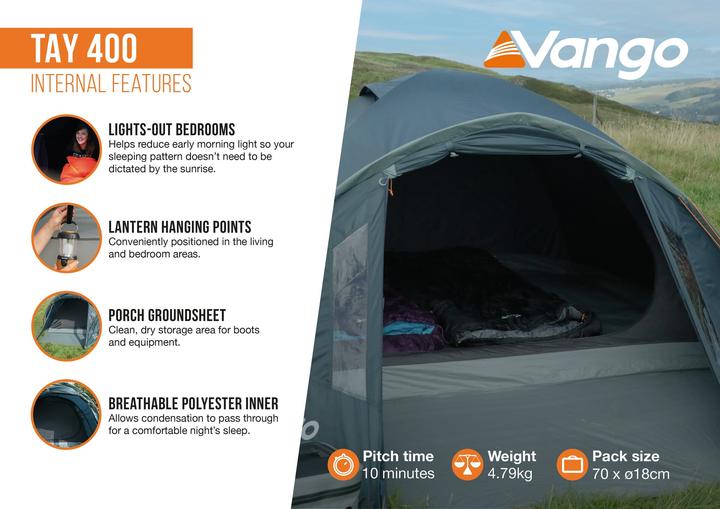 Actual product image Vango Tay 400 (Dome tent, 4.79 kg, 4 persons)