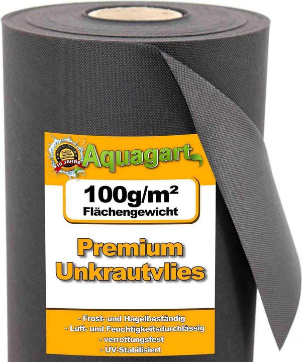 Produktbild Aquagart 35m² Gartenvlies Unkrautvlies Mulchvlies 100g 1,4m br.