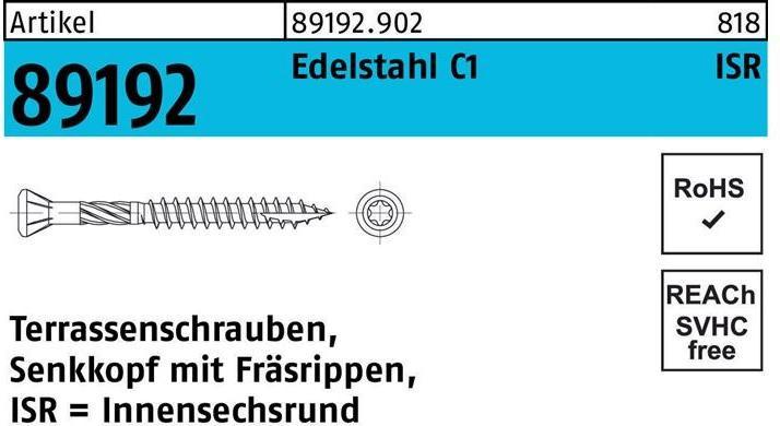 Produktbild Terrassenschraube R 89192 SEKO Innensechsrund TG 5 x 60/36 -T25 C1 (200 Schrauben pro Stück)