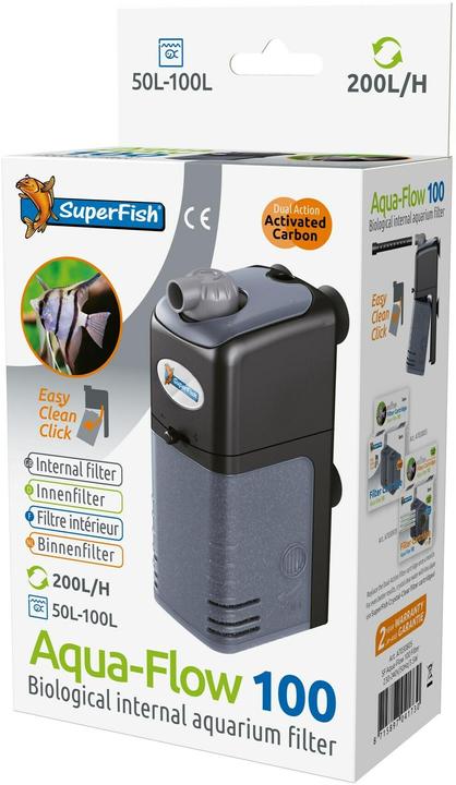 SuperFish Aquaflow 100 Filter, Produkttyp: Innenfilter, Grundfarbe (100 l, Innenfilter, Süsswasser, Salzwasser)