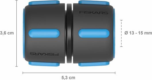 Produktbild Fiskars Schlauchreparator, Mit SoftGrip-Kontaktpunkten und Farbcodierungssystem, Universalgrösse, Ø 1 (Schlauchreperator, 13.15 mm)