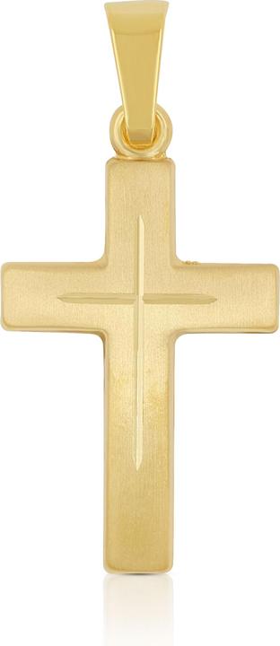 Muau Pendant cross yellow gold 750, 25x12mm (750/18K Gelbgold)