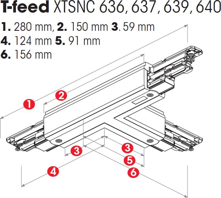 Produktbild Nordic Global Trac T-Verbinder 3-Phasen DALI XTSNC639-1 grau