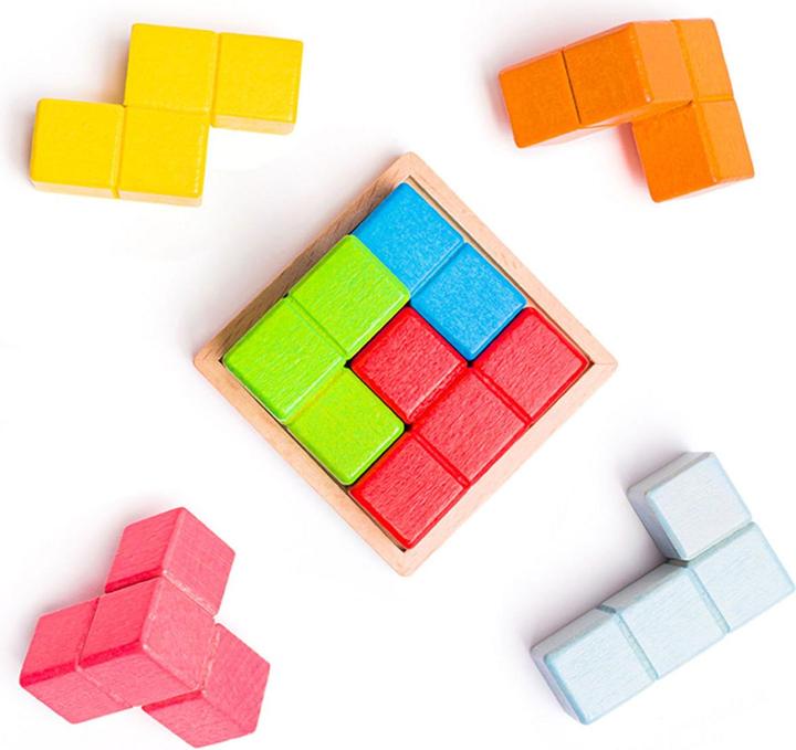 Actual product image Bigjigs Lock-a-Cube wooden cube puzzle
