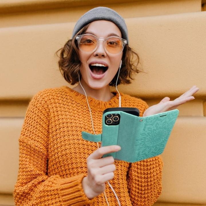 Actual product image Forcell Back panel cover OEM MEZZO Book case for SAMSUNG A52 5G / A52 LTE ( 4G ) / A52s 5G mandala green