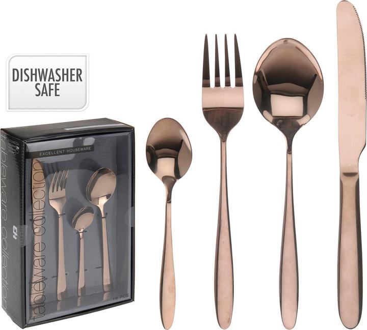 Produktbild Excellent Houseware Edelstahl Besteckset 16 tlg. (4 Stück, Besteck Set)