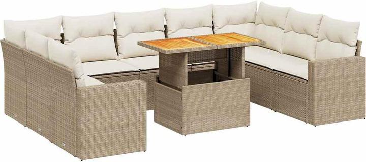 Immagine prodotto VidaXL Set di divani da giardino set da giardino gruppo di sedute da giardino 10 pezzi beige