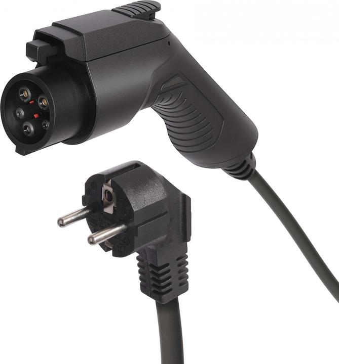 Actual product image Deltaco Electric car charging cable Schuko - Type 1, 1 phase, 3.6KW, 5m, black (3.60 kW, 16 A, 6 m)