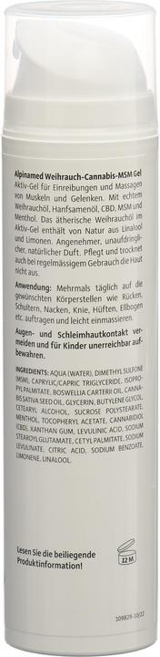 Nährwerte und Zutaten Alpinamed Weihrauch (1 x, 200 ml, 280 g)