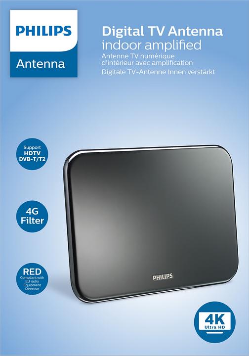 Produktbild Philips Digital-TV-Antenne SDV6224/12 (Flachantenne, 42 dB, UKW / MW / LW)