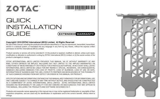 Produktbild Zotac GeForce GTX 1050 Low Profile (4 GB)