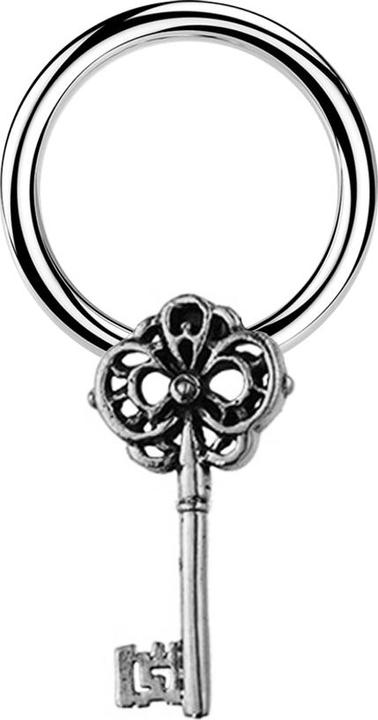 Star Piercing Micro Closure Ring silber Schlüssel silber (Chirurgenstahl 316L, Messing)