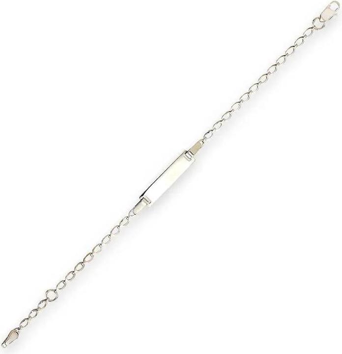 JGZ ID-Bracelet mit Gravur (14 cm, 18 Karat Weissgold 750)
