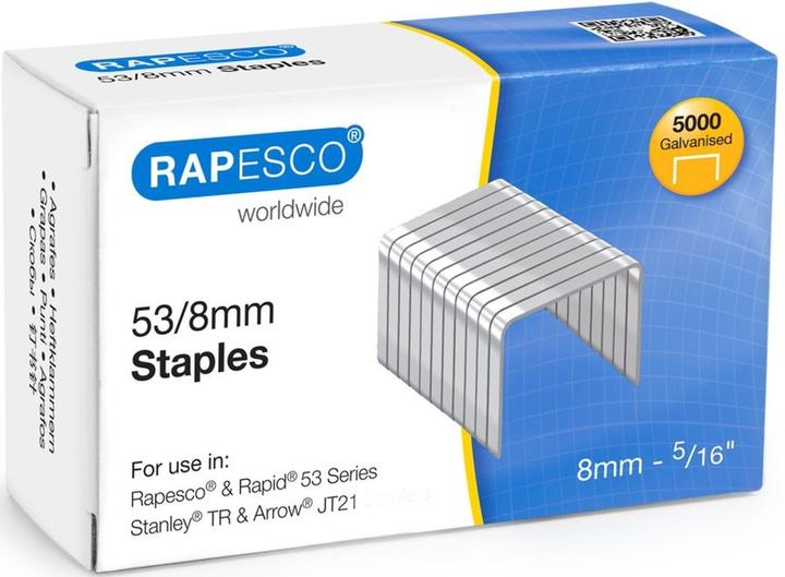 Actual product image Rapesco 53/8mm galvanised staples (5.000 pcs.) (1 x)