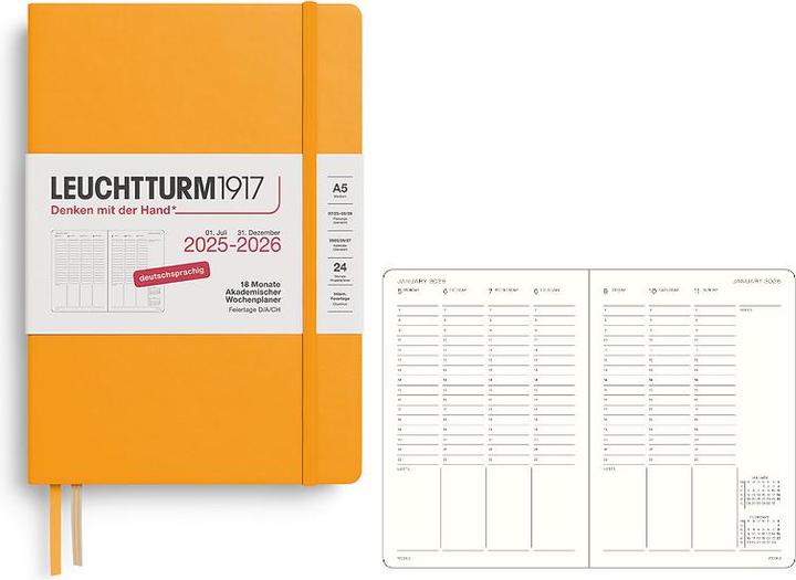 Immagine prodotto Leuchtturm1917 LEUCHTTURM 1W2/S MED.18mon HC R.SUN (A5)