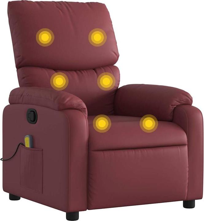 Produktbild VidaXL Massagesessel Weinrot Kunstleder,Farbe: Weinrot,Material