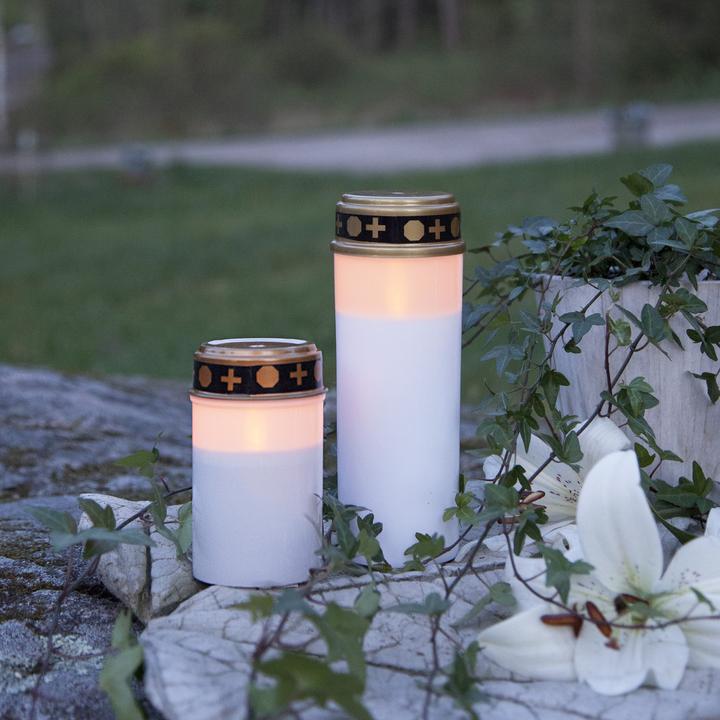 Immagine prodotto Star Trading Luce tombale a LED con timer | Candele gravi LED con batteria | Set di 2 candele LED pe (2 x)