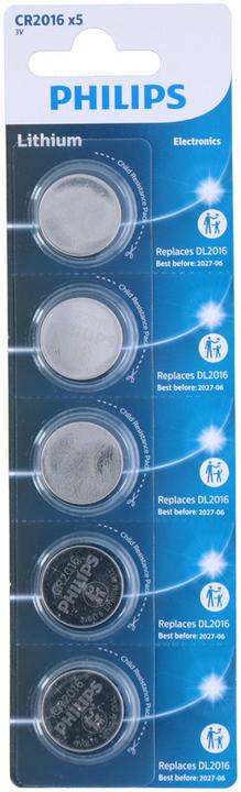 Image du produit Philips Buttoncell 5pcs CR2016 (5 pcs, CR2016)