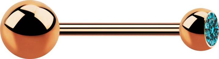 Star Piercing Micro Barbell rosegold mit Kugel und Kugel Kristall aqua (Chirurgenstahl 316L, ohne Messing)