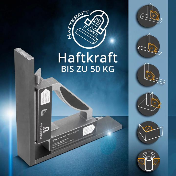 Produktbild Stahlwerk Zweifach Schaltbarer Schweissmagnet, 90 Grad Eckmagnet zwei Schaltern