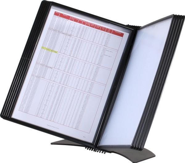 Produktbild B.N.T. Registersystem A4 Easymount t/20 lommer sort bordmodel (A4)