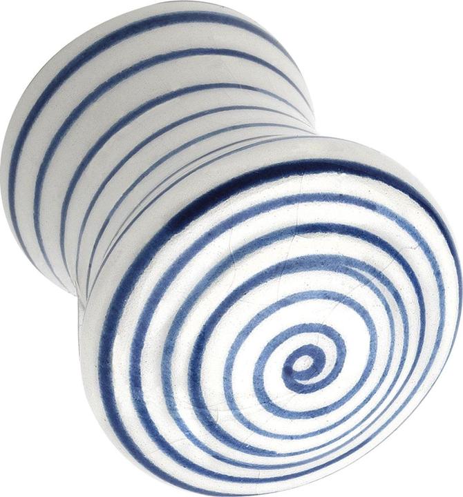 Produktbild Siro Knopf Paris ø 29 mm, Tiefe 34 mm, Porzellan weiss blau gestreift