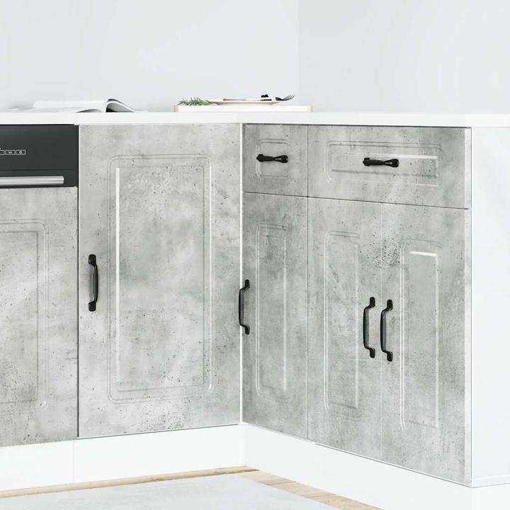 Image du produit VidaXL Élément bas de cuisine Kalmar Gris béton Bois composite Élément bas d'évier (86 x 46 x 81,5 cm)