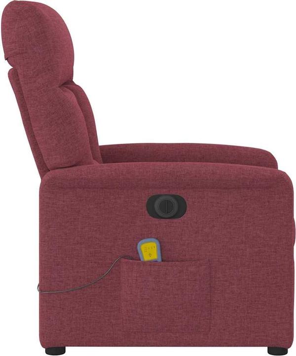 Actual product image VidaXL Massage chair electric wine red fabric