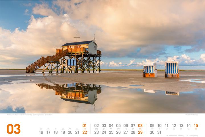 Image du produit Nordsee - von Ostfriesland bis nach Sylt - ReiseLust Kalender 2026 (45 x 33 cm, Couverture rigide, Allemand)