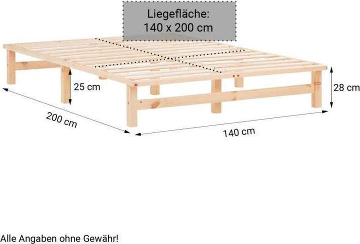 Actual product image Homestyle4u Pallet bed (140 x 200)