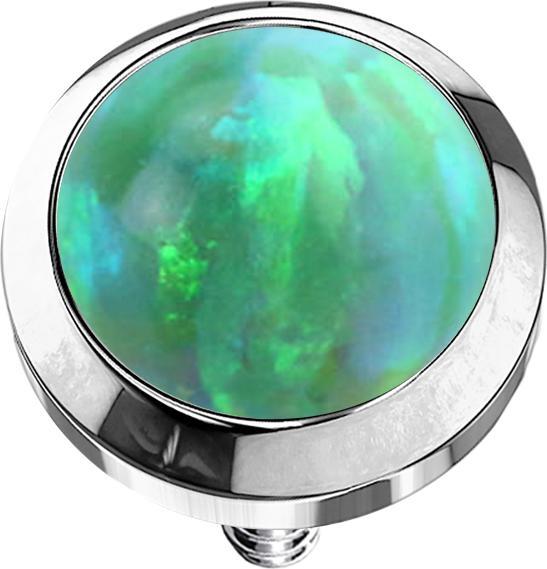 Immagine prodotto Star Piercing Dermal Anchor argento con verde opalino (Titanio G23, senza ottone)