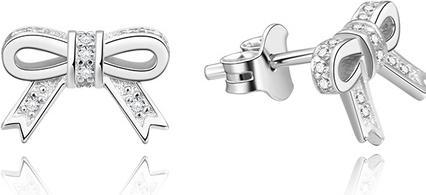 Beneto Gentle silver earrings with clear zircons AGUP2253 (L)