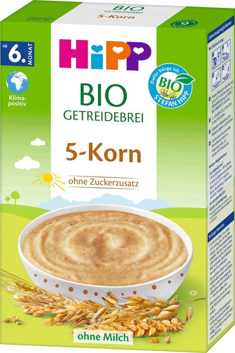 Image du produit Hipp Bouillie de céréales bio sans sucres ajoutés, 5 céréales (200 g)