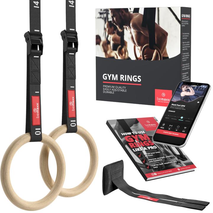 BeMaxx Jeu d'anneaux de gymnastique, en bois