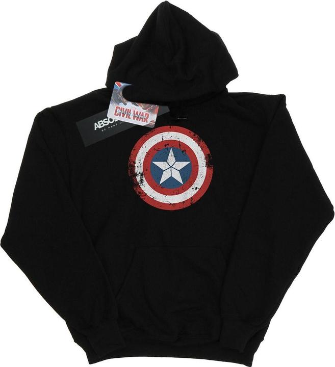 Captain America Civil War Distressed Shield Kapuzenpullover (M)